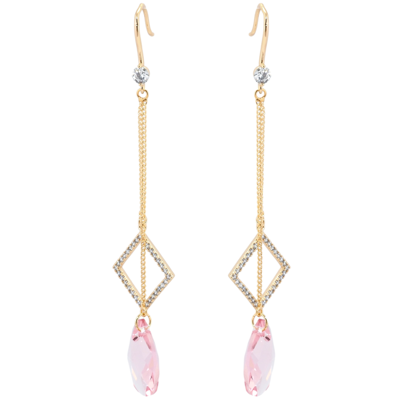 Сережки Xuping колір 18K з кристалами Swarovski французький замок Підвіски з кристалом Rose фото №9 Сережки Xuping колір 18K з кристалами Swarovski французький замок Підвіски з кристалом Rose фото №9