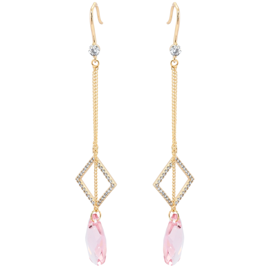 Серьги Xuping цвет 18K с кристаллами Swarovski французский замок Подвески с кристаллом Rose фото №1 Серьги Xuping цвет 18K с кристаллами Swarovski французский замок Подвески с кристаллом Rose фото №1
