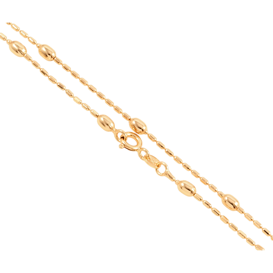 Ланцюжок Xuping Позолота 18K Плетіння Перлина з намистинами довжина 45см х 1мм фото №1 Ланцюжок Xuping Позолота 18K Плетіння Перлина з намистинами довжина 45см х 1мм фото №1