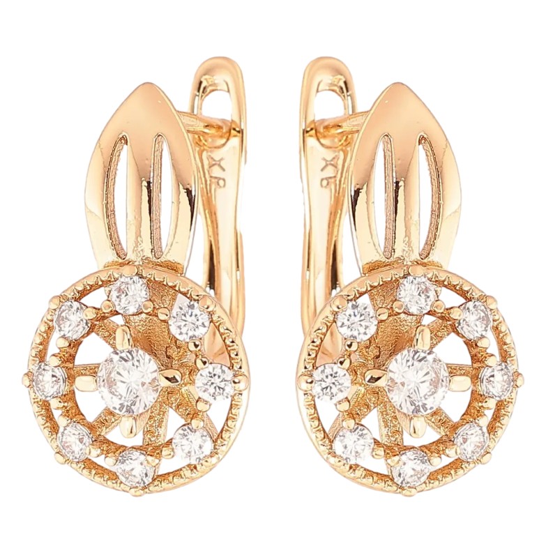 Серьги Xuping Позолота 18K английский замок Узор с цирконием фото №11