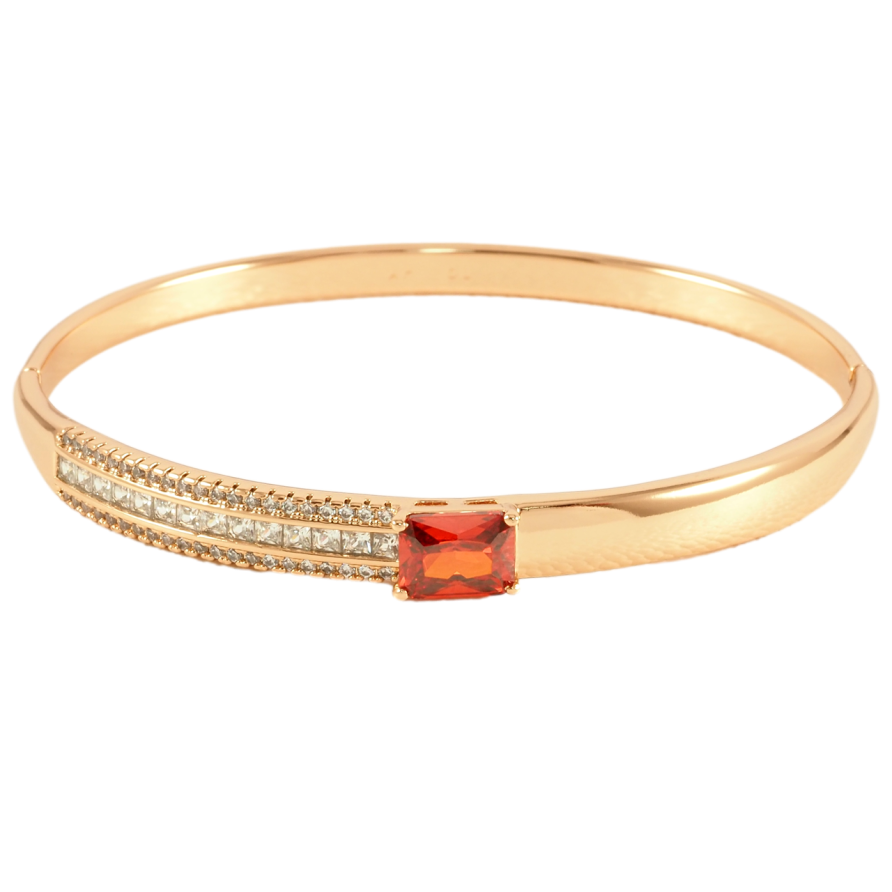 Браслет Xuping Позолота 18K Инкрустация цирконием с красным фианитом ø 6см фото №1 Браслет Xuping Позолота 18K Инкрустация цирконием с красным фианитом ø 6см фото №1