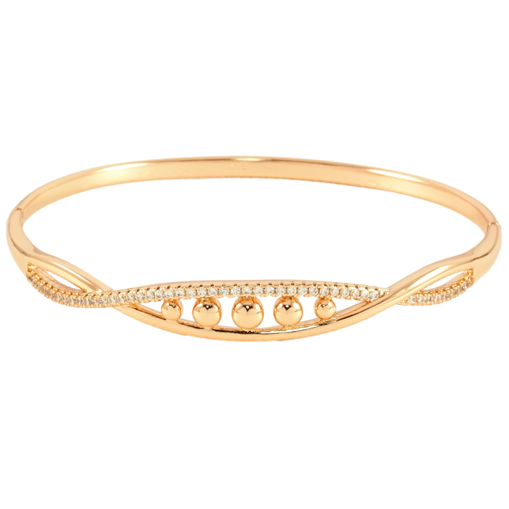 Браслет Xuping Позолота 18K Декоративный узор с цирконием ø 6см фото №6