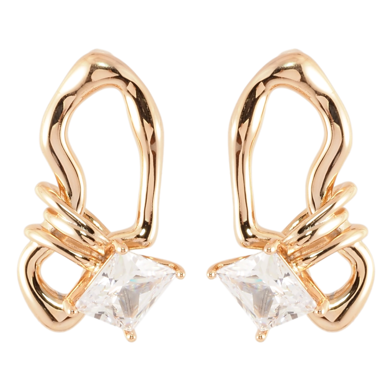 Серьги Xuping Позолота 18K пусеты Декоративный узор с фианитами фото №1 Серьги Xuping Позолота 18K пусеты Декоративный узор с фианитами фото №1