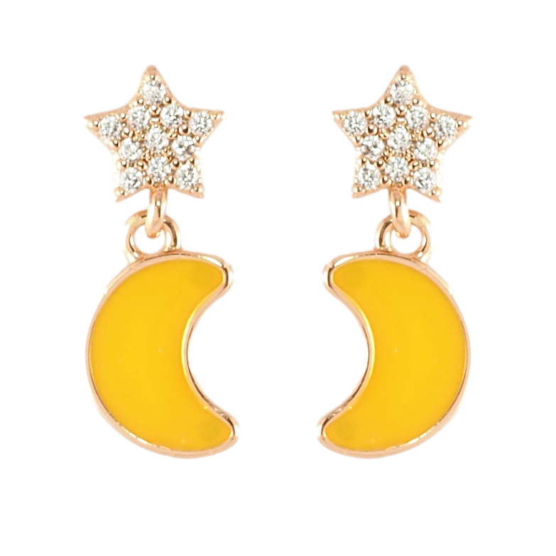 Серьги Xuping Позолота 18K пусеты Звезда с полумесяцем фото №2