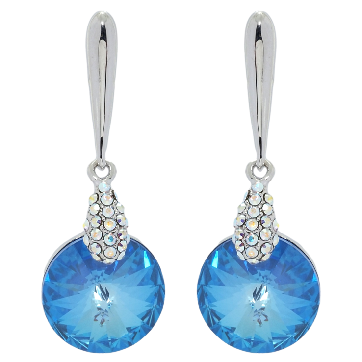 Сережки Xuping колір Родій з кристалами Swarovski пусети Підвіски з кристалом Ocean Delite фото №12