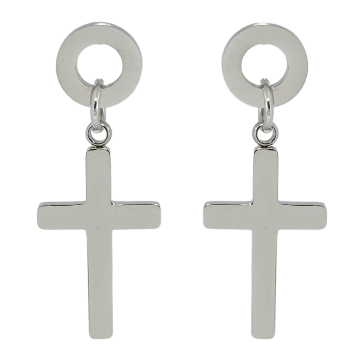 Серьги Xuping TTM Stainless Steel цвет Родий пусеты Подвески Крестики фото №3