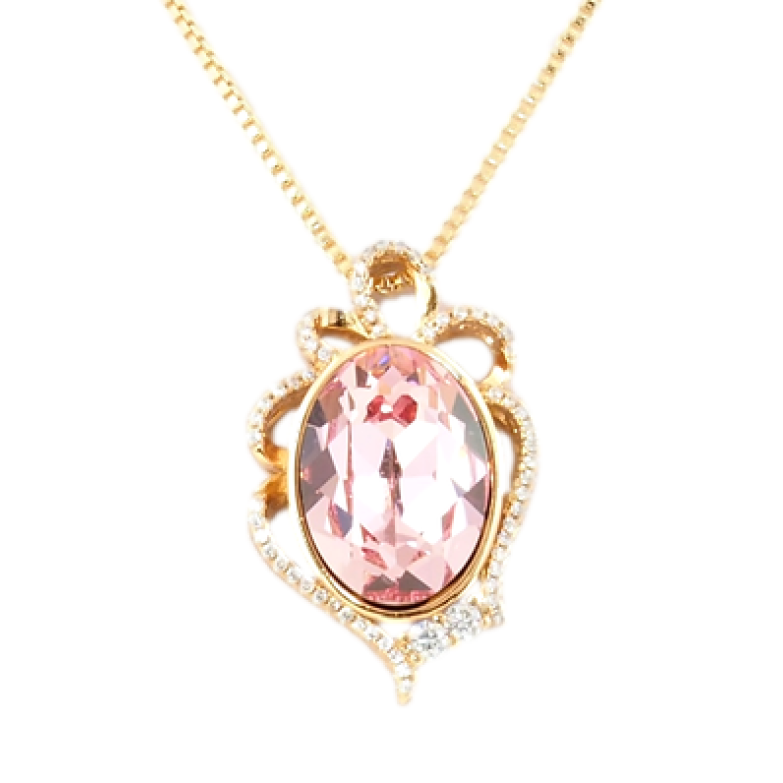 Кулон Xuping 18K з кристалами Swarovski на ланцюжку Кристал Light Rose у фігурному обрамленні дл.46см х1мм фото №1 Кулон Xuping 18K з кристалами Swarovski на ланцюжку Кристал Light Rose у фігурному обрамленні дл.46см х1мм фото №1