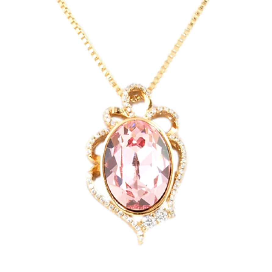 Кулон Xuping 18K з кристалами Swarovski на ланцюжку Кристал Light Rose у фігурному обрамленні дл.46см х1мм фото №1 Кулон Xuping 18K з кристалами Swarovski на ланцюжку Кристал Light Rose у фігурному обрамленні дл.46см х1мм фото №1