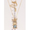 Кулон Xuping цвет 18K с кр-ми Swarovski на цепочке Зайка с кристаллом Aquamarine дл. 40-45см х 1мм фото №2