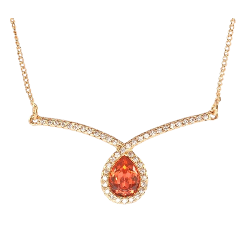 Підвіска Xuping 18K з кр-ми Swarovski на ланцюжку Елегантна петелька з кристалом Hyacinth довжина 45см х 1мм фото №1 Підвіска Xuping 18K з кр-ми Swarovski на ланцюжку Елегантна петелька з кристалом Hyacinth довжина 45см х 1мм фото №1