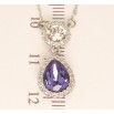 Кулон Xuping колір Родій з кристалами Swarovski на ланцюжку Кристали Коло і Темно-Бузкова Крапля довжина 43-48см фото №3