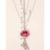 Кулон Xuping колір Родій із кристалами Swarovski на ланцюжку Котик із кристалом Rose довжина 40-45см х 1мм фото №5