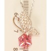 Кулон Xuping колір Родій із кристалами Swarovski на ланцюжку Метелик із кристалом кубом Rose довжина 38,5-43.5см фото №2
