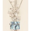 Кулон Xuping цвет Родий с кр-ми Swarovski на цепочке Цветочная феерия с кристальным кубом длина 39-44см фото №2