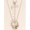 Кулон Xuping цвет Родий с кр-ми Swarovski на цепочке Цветок с кристаллом Сlear и пчелой дл.39-44см х 1мм фото №2