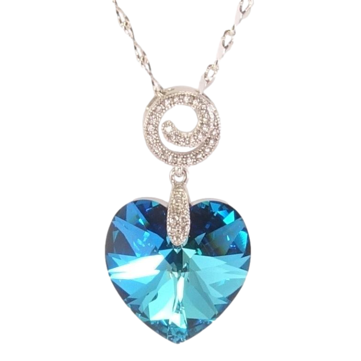 Кулон Xuping колір Родій з кр-ми Swarovski на ланцюжку Кристальне серце Metallic Blue довжина 39-44см х 2мм фото №23 Кулон Xuping колір Родій з кр-ми Swarovski на ланцюжку Кристальне серце Metallic Blue довжина 39-44см х 2мм фото №23