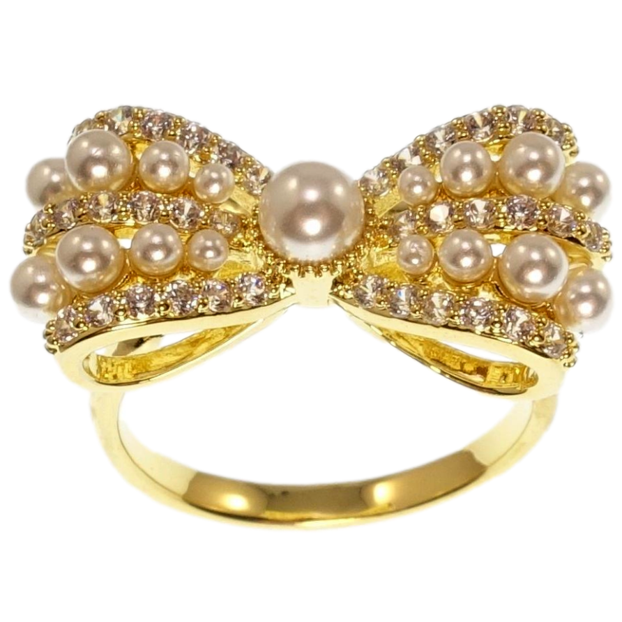 Каблучка Xuping QQMM Позолота 14K Розкішний бант фото №1 Каблучка Xuping QQMM Позолота 14K Розкішний бант фото №1