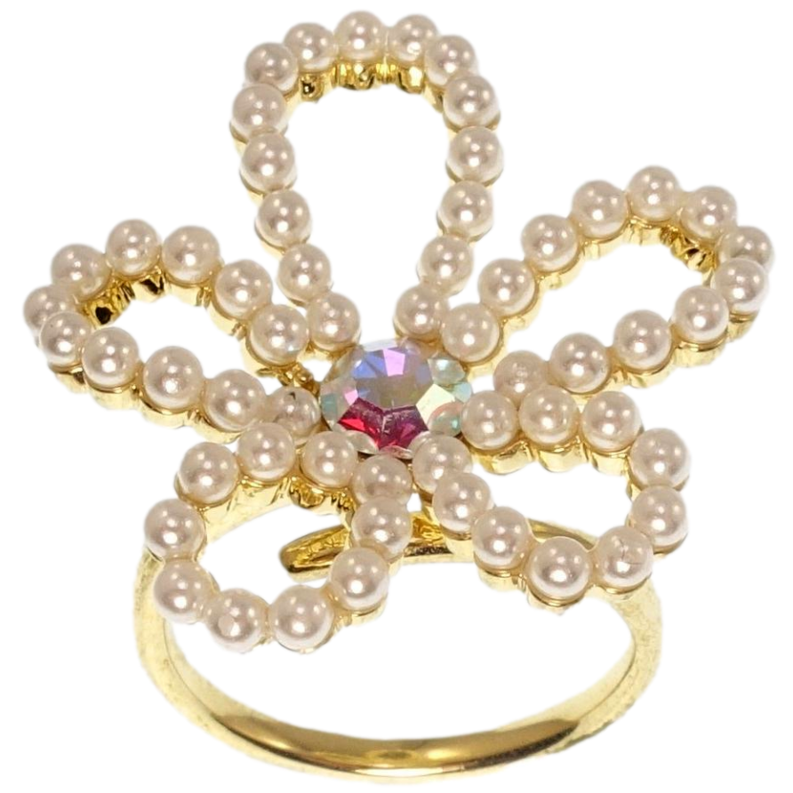 Кольцо Xuping QQMM Позолота 14K Жемчужный цветок фото №1 Кольцо Xuping QQMM Позолота 14K Жемчужный цветок фото №1