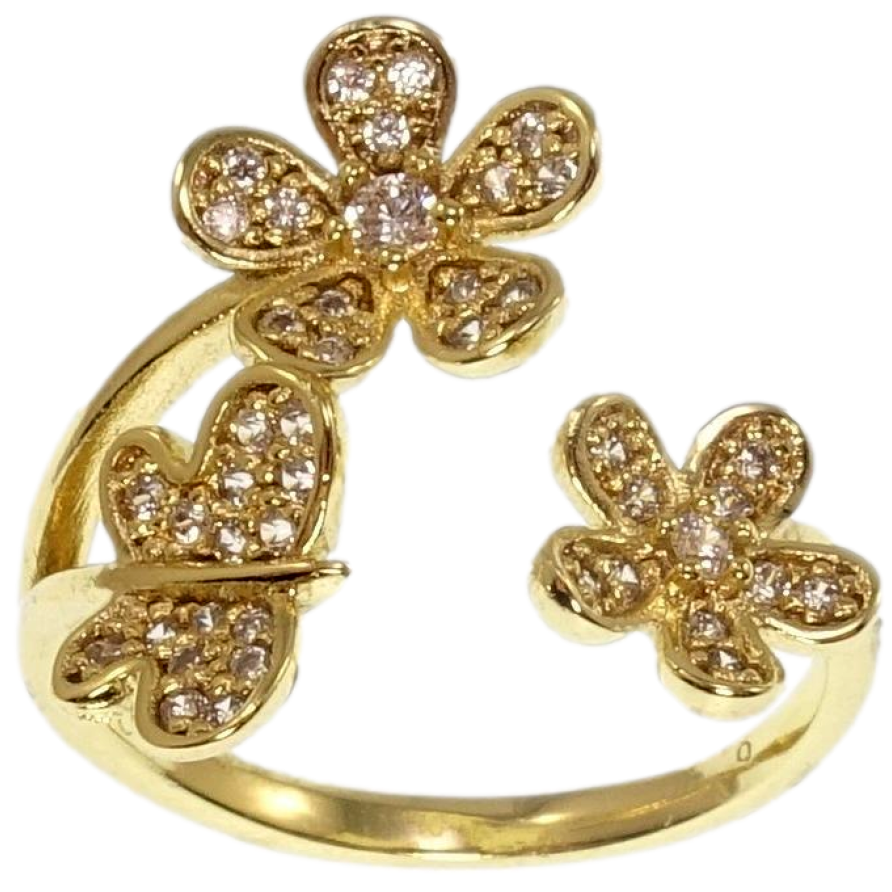 Кольцо Xuping QQMM Позолота 14K Цветочки с бабочкой фото №1 Кольцо Xuping QQMM Позолота 14K Цветочки с бабочкой фото №1
