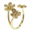 Кольцо Xuping QQMM Позолота 14K Цветочки с бабочкой фото №2 Кольцо Xuping QQMM Позолота 14K Цветочки с бабочкой фото №2