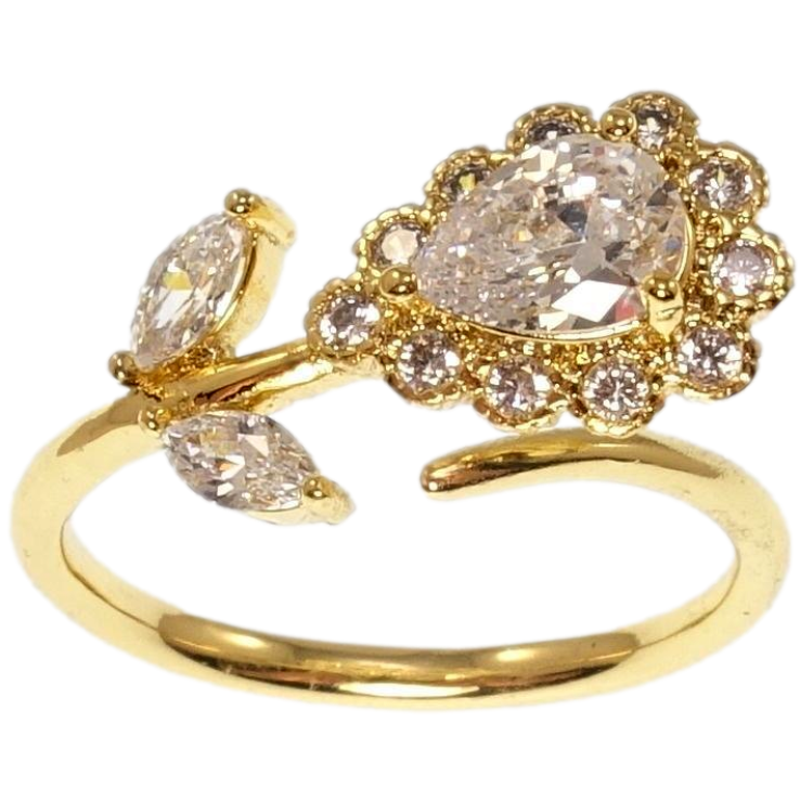 Кольцо Xuping QQMM Позолота 14K Кристальный цветок фото №14 Кольцо Xuping QQMM Позолота 14K Кристальный цветок фото №14