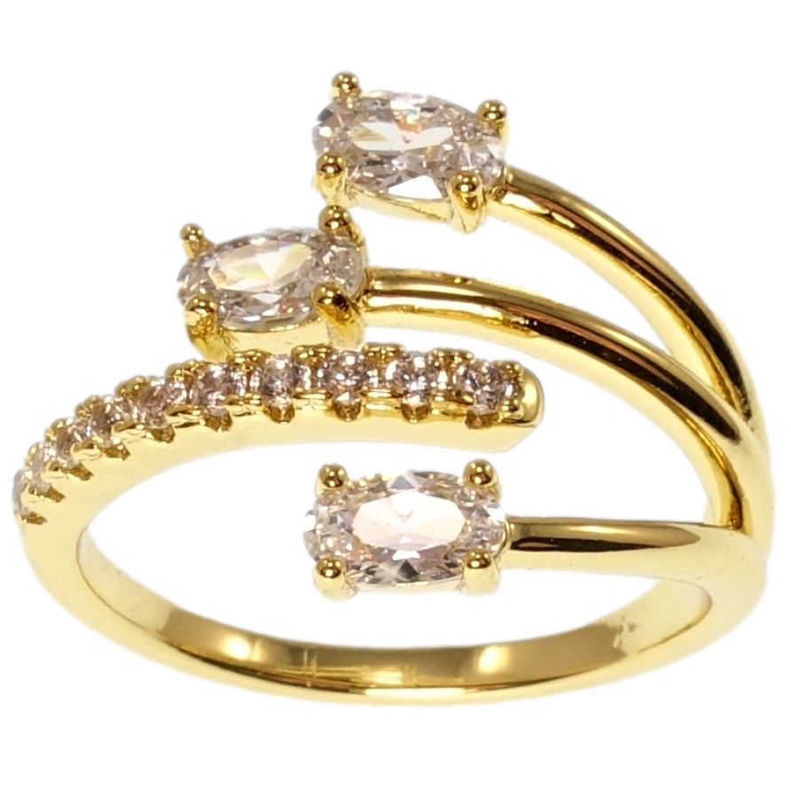 Кольцо Xuping QQMM Позолота 14K Инкрустация цирконий фото №1 Кольцо Xuping QQMM Позолота 14K Инкрустация цирконий фото №1