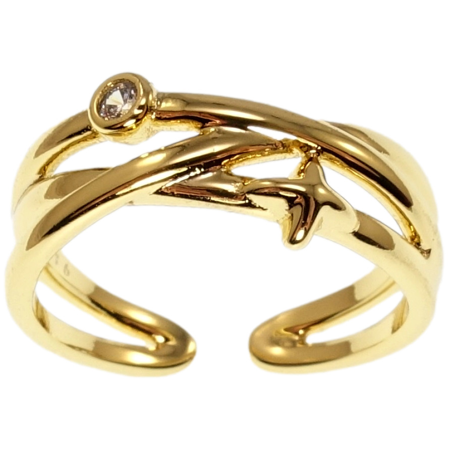 Кольцо Xuping QQMM Позолота 14K Сплетение линий фото №1 Кольцо Xuping QQMM Позолота 14K Сплетение линий фото №1