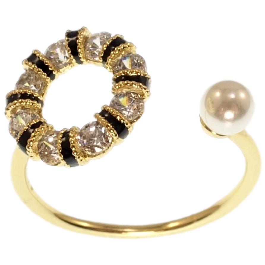 Кольцо Xuping QQMM Позолота 14K Кристальный венок с жемчужиной фото №1 Кольцо Xuping QQMM Позолота 14K Кристальный венок с жемчужиной фото №1
