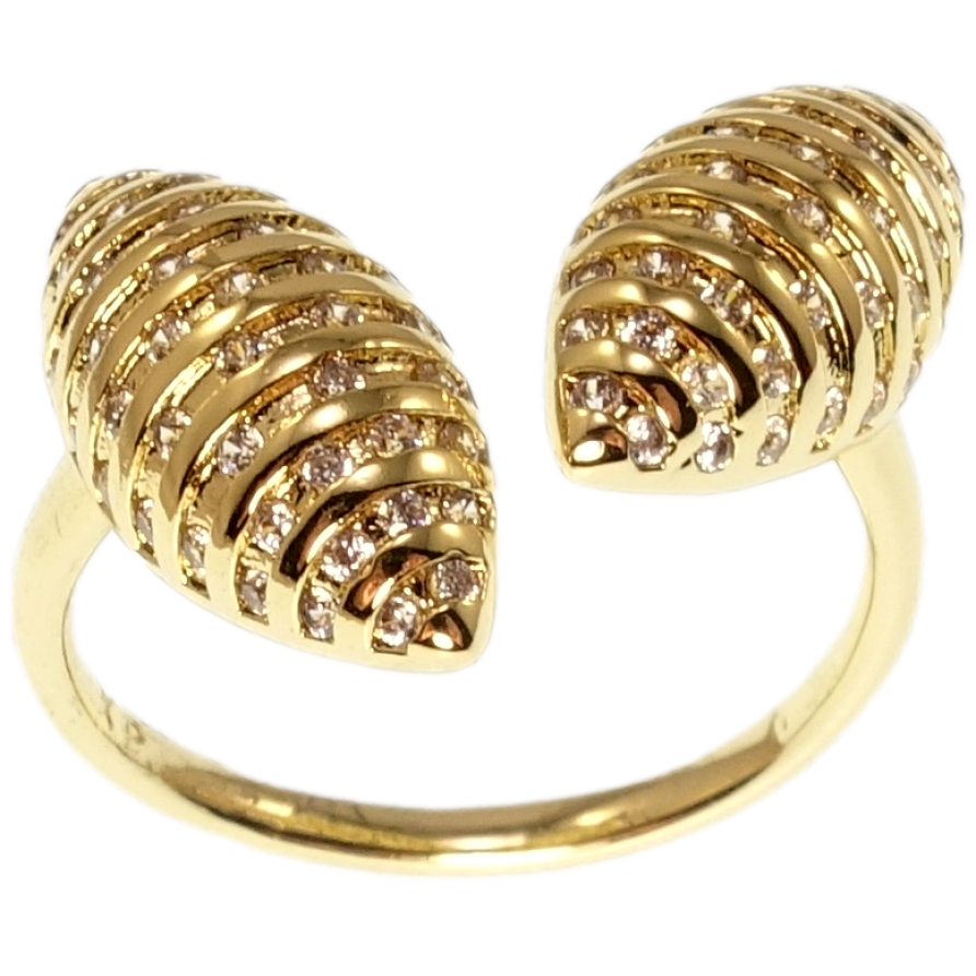 Каблучка Xuping QQMM Позолота 14K Інкрустація цирконієм фото №1 Каблучка Xuping QQMM Позолота 14K Інкрустація цирконієм фото №1