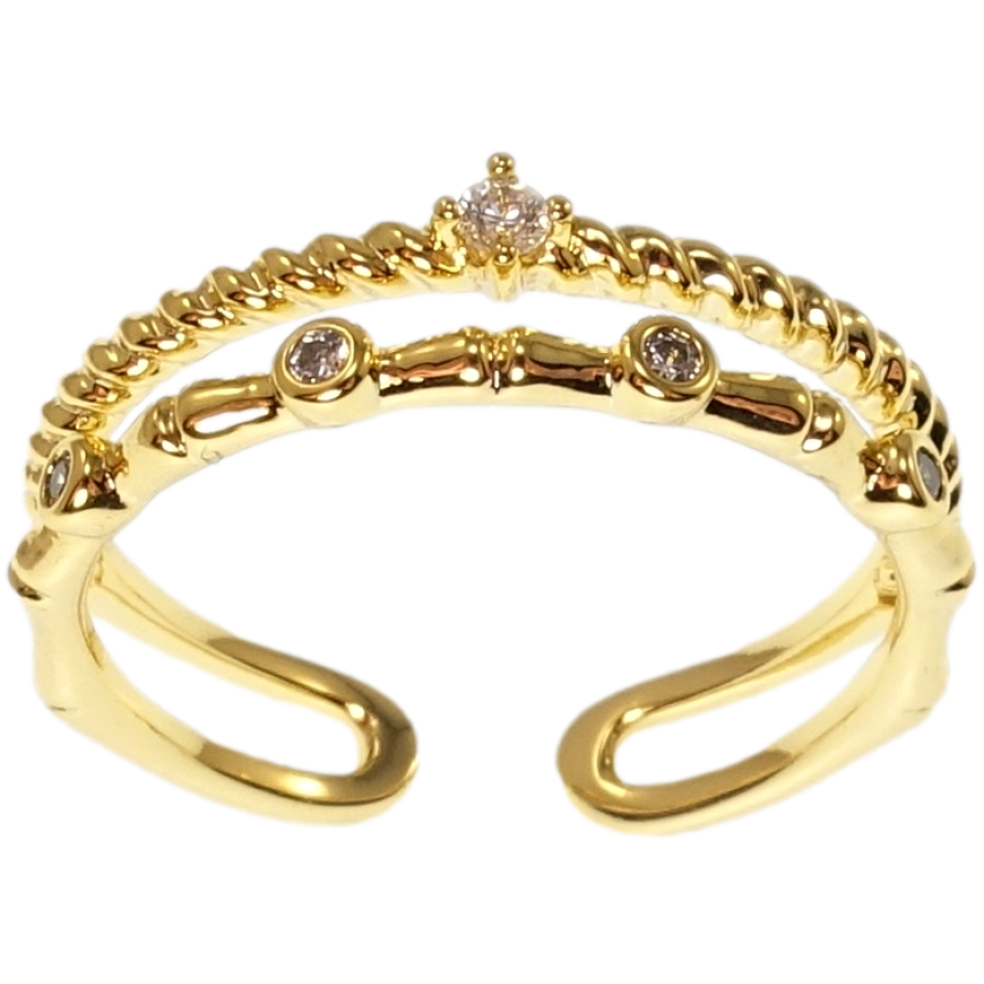 Кольцо Xuping QQMM Позолота 14K Вставки циркония фото №1 Кольцо Xuping QQMM Позолота 14K Вставки циркония фото №1