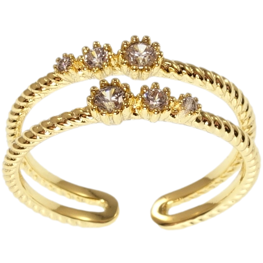 Каблучка Xuping QQMM Позолота 14K Вставки цирконію фото №1 Каблучка Xuping QQMM Позолота 14K Вставки цирконію фото №1