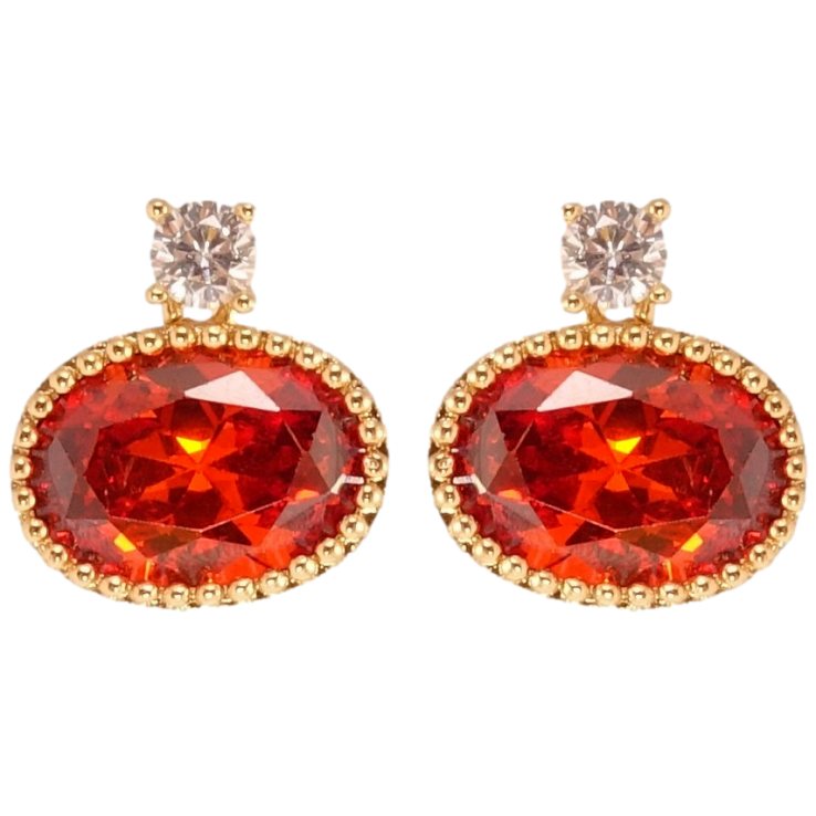 Серьги Xuping QQMM Позолота 18K пусеты Овальные красные кристаллы фото №19 Серьги Xuping QQMM Позолота 18K пусеты Овальные красные кристаллы фото №19