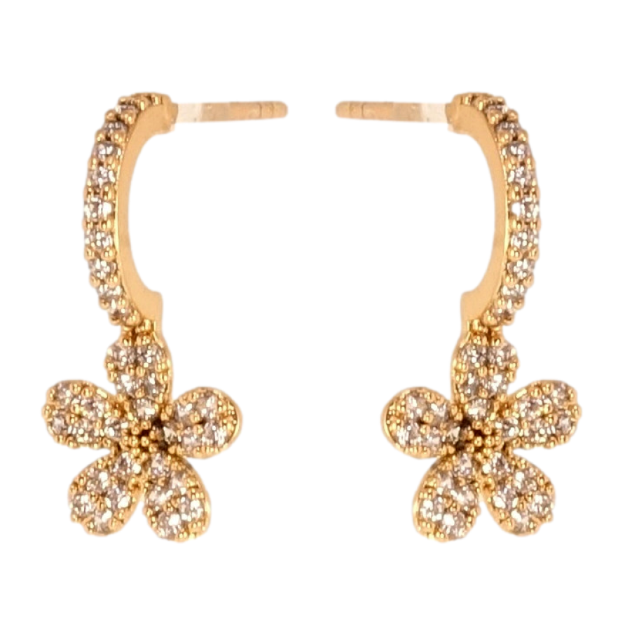 Серьги Xuping QQMM Позолота 18K пусеты Цветочки на дугах фото №1 Серьги Xuping QQMM Позолота 18K пусеты Цветочки на дугах фото №1
