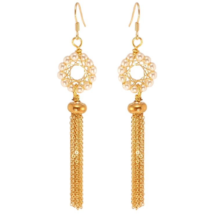 Серьги Xuping QQMM Позолота 18K французский замок Изящные жемчужные подвески фото №18