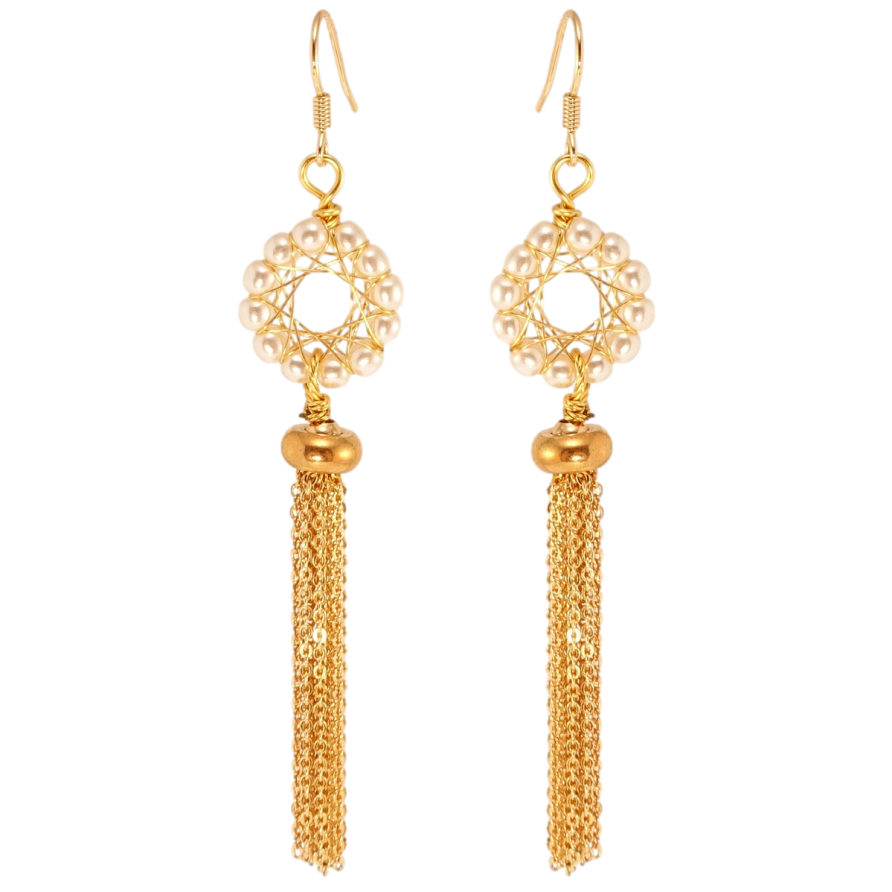 Серьги Xuping QQMM Позолота 18K французский замок Изящные жемчужные подвески фото №1