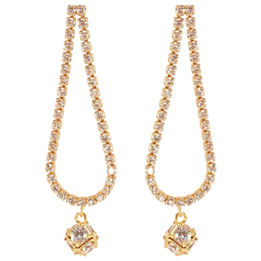 Серьги Xuping QQMM Позолота 18K пусеты Каплевидные подвески с цирконием фото №1 Серьги Xuping QQMM Позолота 18K пусеты Каплевидные подвески с цирконием фото №1