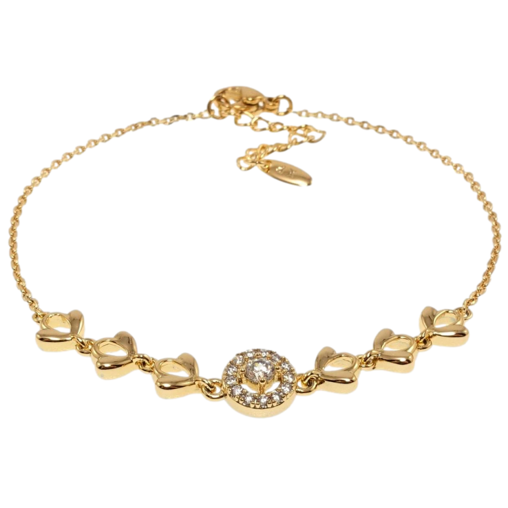 Браслет Xuping QQMM Позолота 18K Цепочка с декоративной вставкой длина с доп.цепочкой 18-21см х 1мм фото №2 Браслет Xuping QQMM Позолота 18K Цепочка с декоративной вставкой длина с доп.цепочкой 18-21см х 1мм фото №2