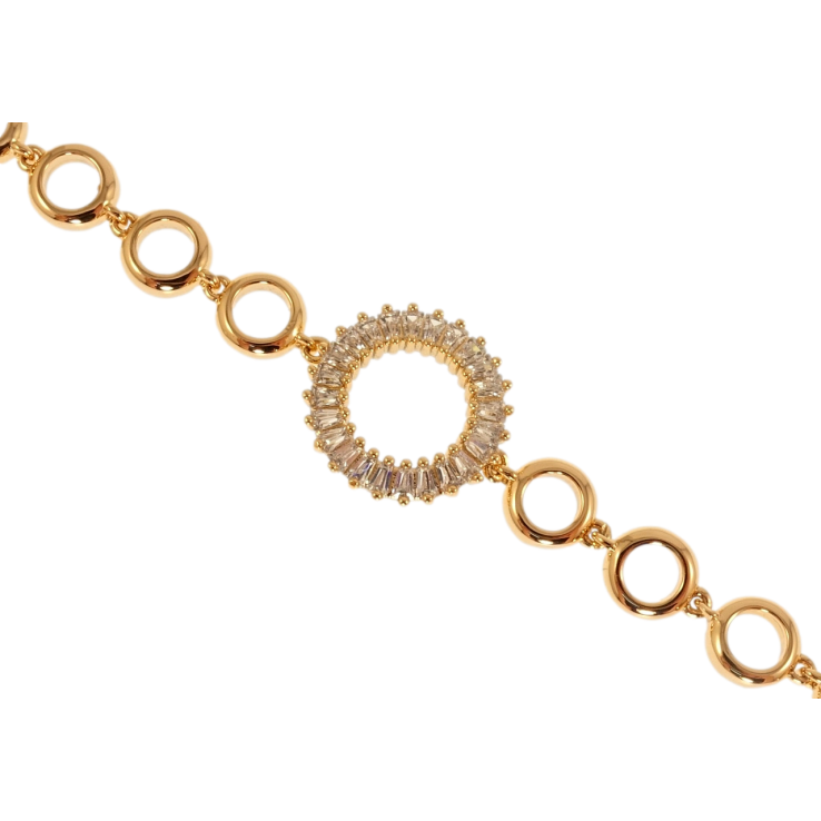 Браслет Xuping QQMM Позолота 18K Колечки с цирконием длина с доп.замком 17,18.5см х 6мм фото №3 Браслет Xuping QQMM Позолота 18K Колечки с цирконием длина с доп.замком 17,18.5см х 6мм фото №3