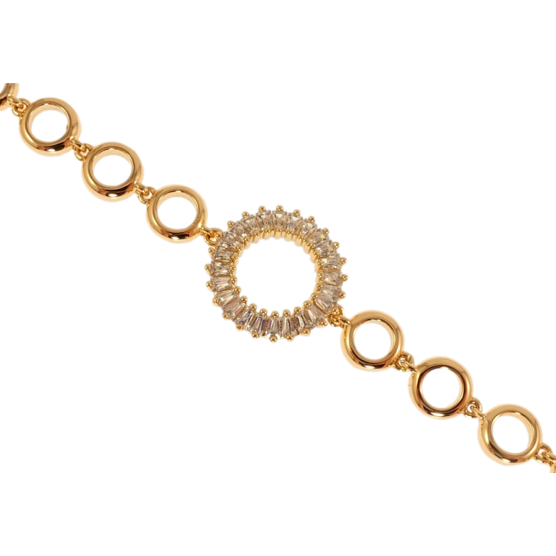 Браслет Xuping QQMM Позолота 18K Колечки с цирконием длина с доп.замком 17,18.5см х 6мм фото №1 Браслет Xuping QQMM Позолота 18K Колечки с цирконием длина с доп.замком 17,18.5см х 6мм фото №1