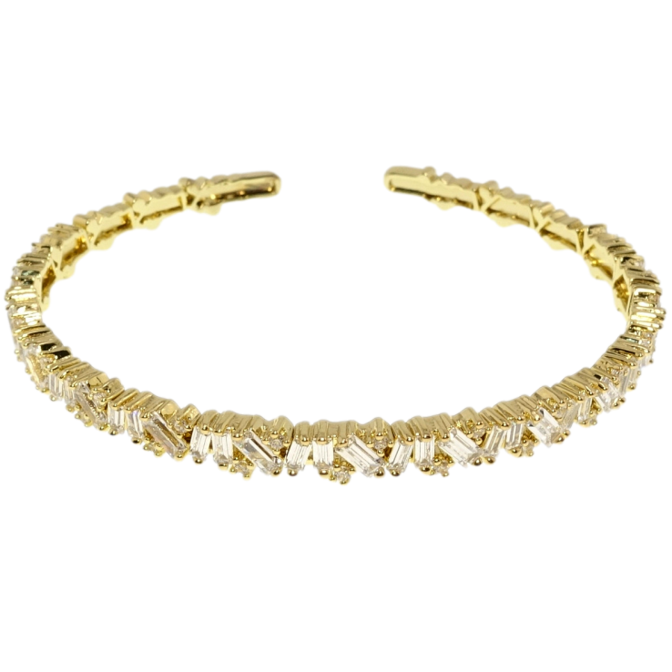 Браслет Xuping QQMM Позолота 14K Дорожка кристаллов ø 5,5см фото №7 Браслет Xuping QQMM Позолота 14K Дорожка кристаллов ø 5,5см фото №7