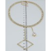 Колье Xuping QQMM Позолота 14K Двойная дорожка циркония с ромбовыми подвесками длина 32-37.5см х 5мм фото №2