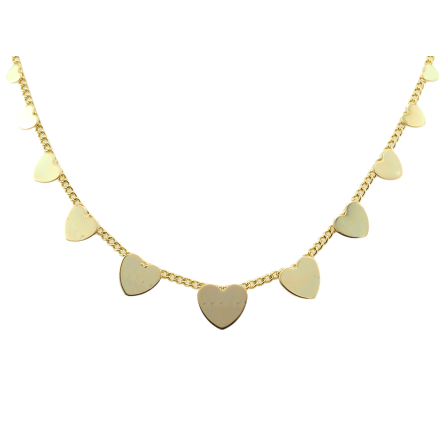 Кольє Xuping QQMM Позолота 14K Сердечки на ланцюжку довжина 44.5-49.5см х 2мм фото №1