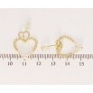 Сережки Xuping JEAN GOUJON Позолота 14K пусети Сердечки з цирконієм та перлами фото №2
