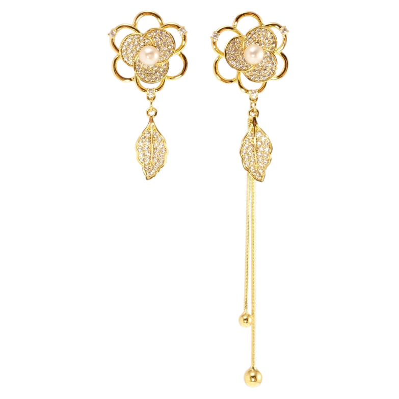 Сережки Xuping JEAN GOUJON Позолота 14K пусети Квіткова асиметрія фото №3