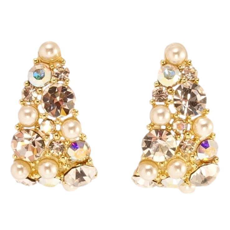 Сережки Xuping JEAN GOUJON Позолота 14K пусети Дуги з розсипом кристалів і перлин фото №10 Сережки Xuping JEAN GOUJON Позолота 14K пусети Дуги з розсипом кристалів і перлин фото №10