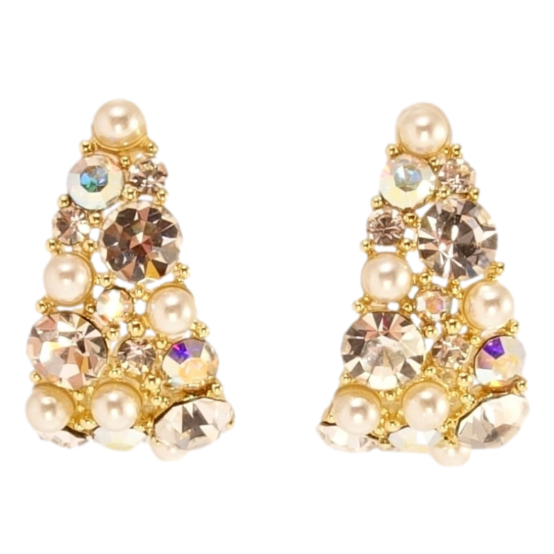 Сережки Xuping JEAN GOUJON Позолота 14K пусети Дуги з розсипом кристалів і перлин фото №9 Сережки Xuping JEAN GOUJON Позолота 14K пусети Дуги з розсипом кристалів і перлин фото №9