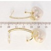 Сережки Xuping JEAN GOUJON Позолота 14K пусети Перламутрові серця на колечких фото №2