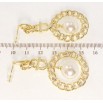 Сережки Xuping JEAN GOUJON Позолота 14K пусети Орнамент ланцюжок з перлами фото №2