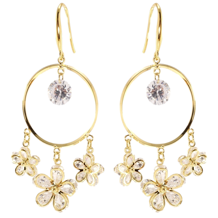 Серьги Xuping JEAN GOUJON Позолота 14K французский замок Цветочное настроение фото №10