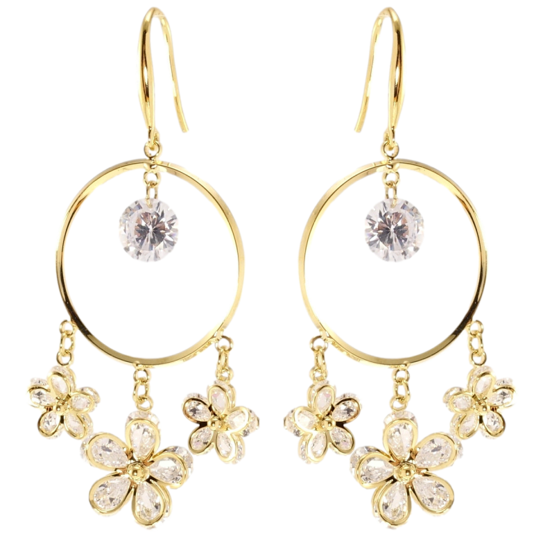 Серьги Xuping JEAN GOUJON Позолота 14K французский замок Цветочное настроение фото №5 Серьги Xuping JEAN GOUJON Позолота 14K французский замок Цветочное настроение фото №5
